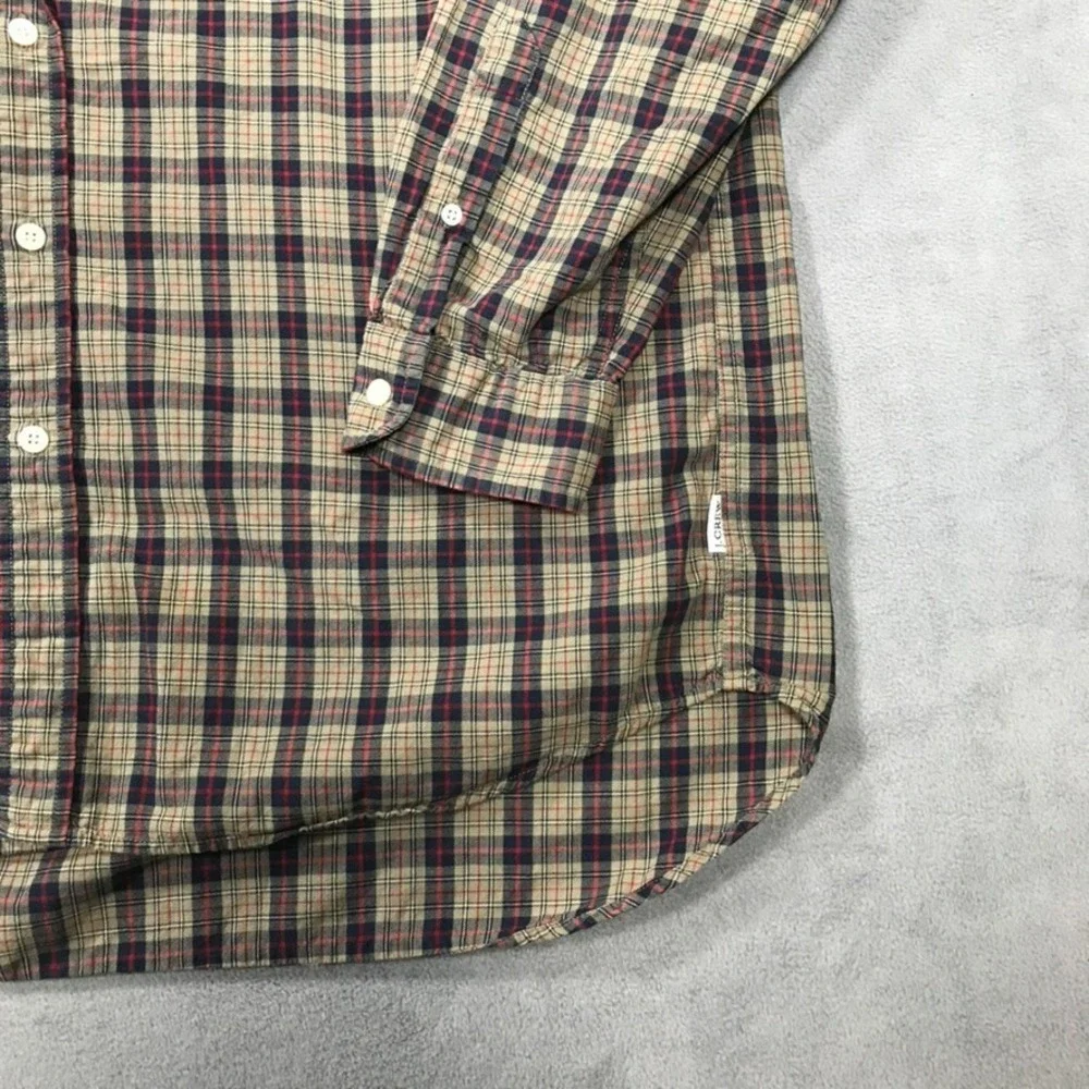 J. Crew Mens XL Plaid Button Down Long Sleeve Shirt Preppy Multicolor Cotton